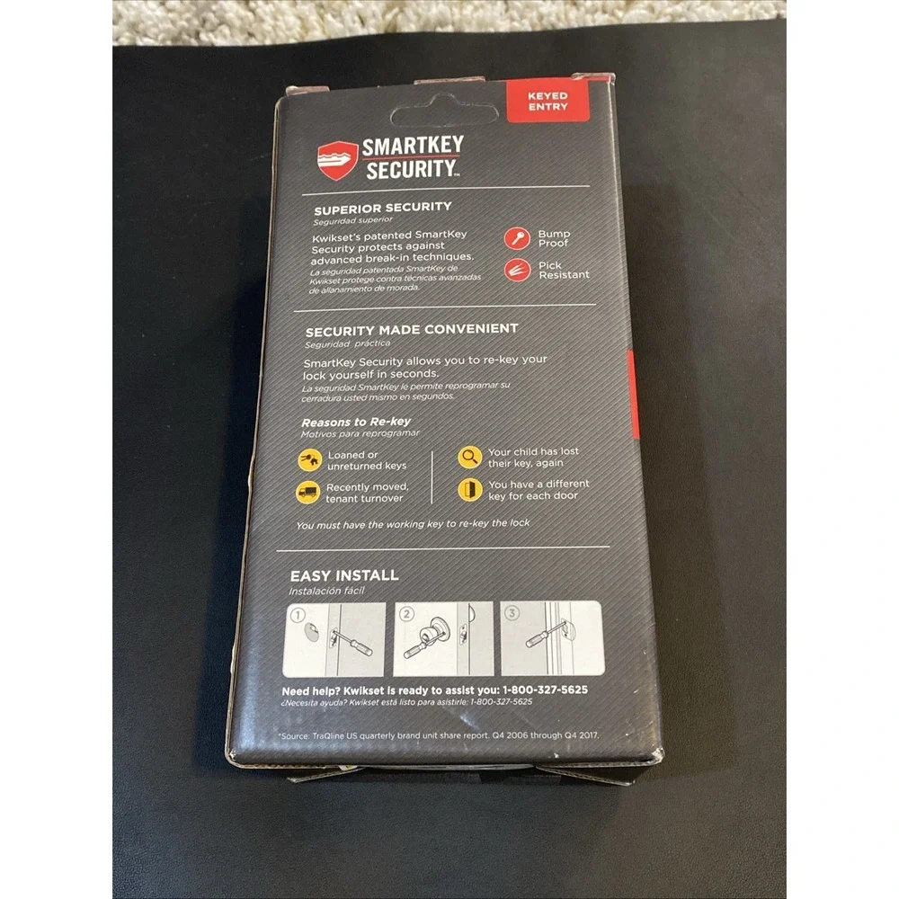 Kwikset‎ Signature SmartKey Brass Entry Lockset Microban Technology